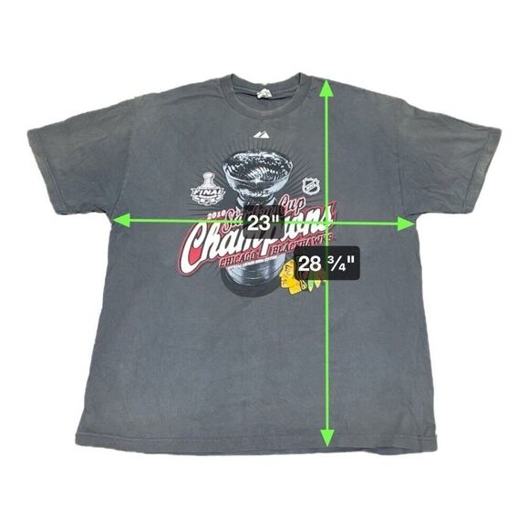 Chicago Blackhawks 2010 Stanley Cup Champs soft style Sz L T-Shirt Gray Mens - Picture 4 of 5